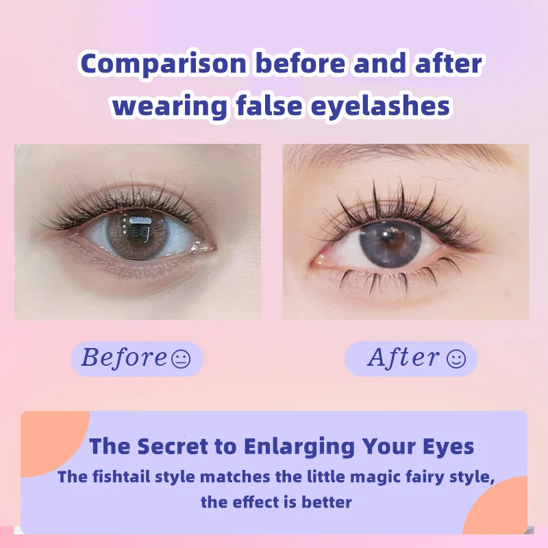 False Eyelashes  Fluffy Soft Wispy Volume Natural Individual Cluster EyeLashes Grafting False Eyelashes For eyelash extension