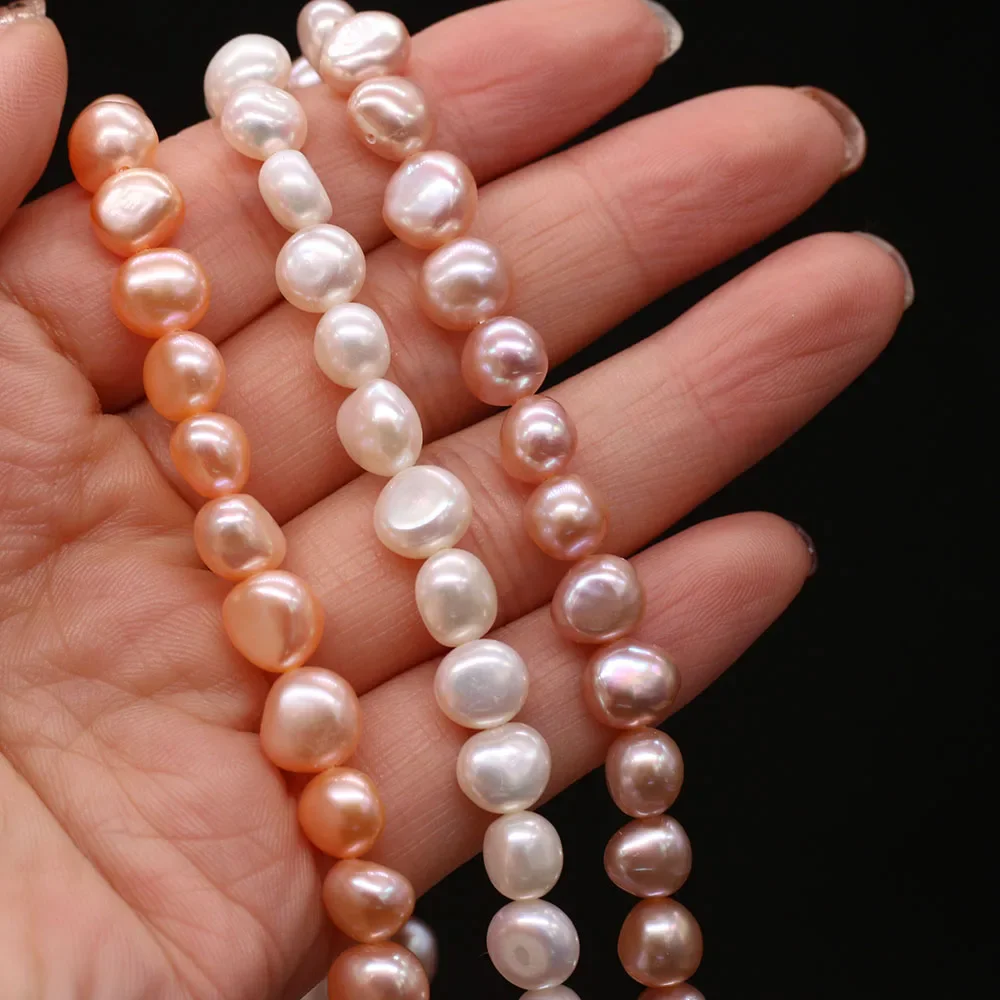 

8-9mm Quality Natural Freshwater Real Pearl Beads Grey White Irregular Pearls For Jewelry Making DIY Bracelet Necklace Earring