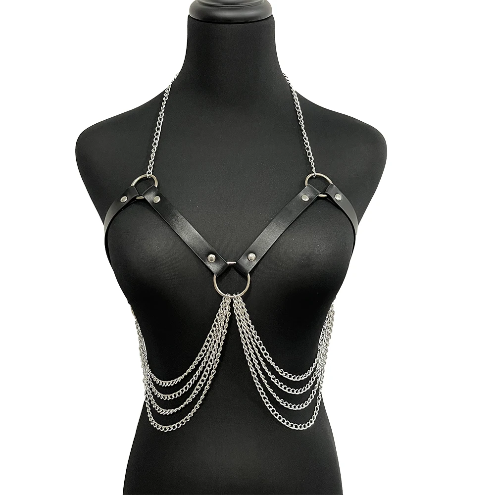 harnais bdsm porte jarretelles lingererie femme porte jartelle harnais femme gothique Ceinture en cuir pour femmes, harnais, chaîne de Bondage, Lingerie fétiche, jarretelles, bas, Corset, sous-vêtements Sexy