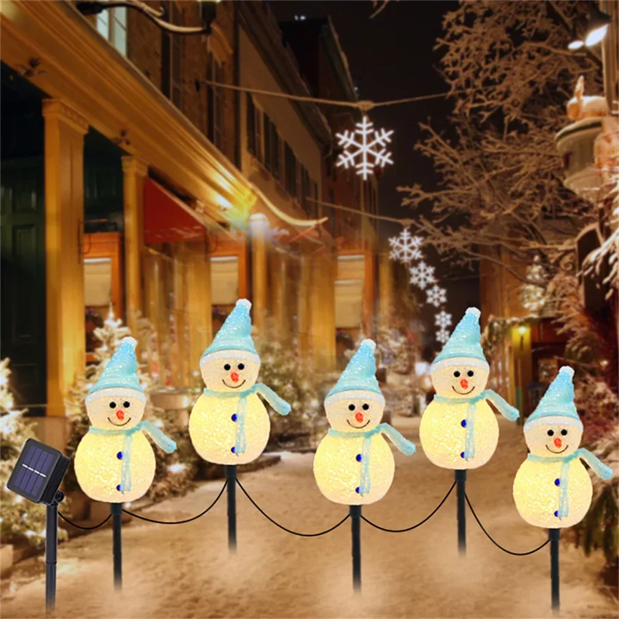 Imagem -03 - Snowman Garden Stakes Lights Solar ao ar Livre Impermeável Santa Light Pátio Paisagem 5in 1