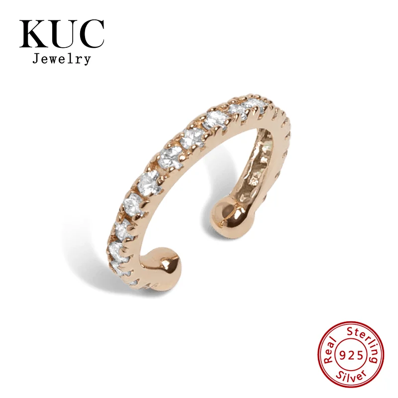 

Minimalist Korean 925 Sterling Silver Mini Ear Cuff Diamonds Fine Jewelry Earrings Women Zircon Ear Cuffs for Girls