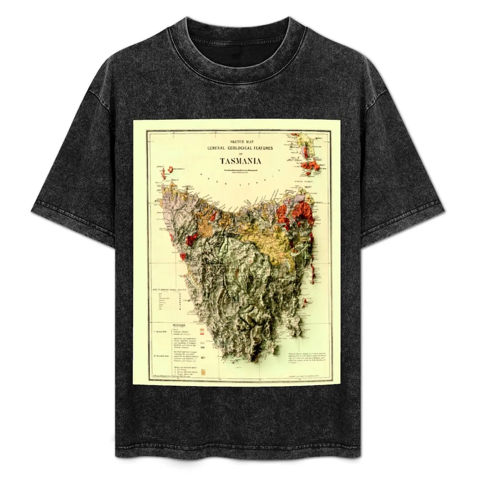 

1884 Tasmania Geological Map 3D digitally-rendered T-Shirt Summer Festival T-Shirt