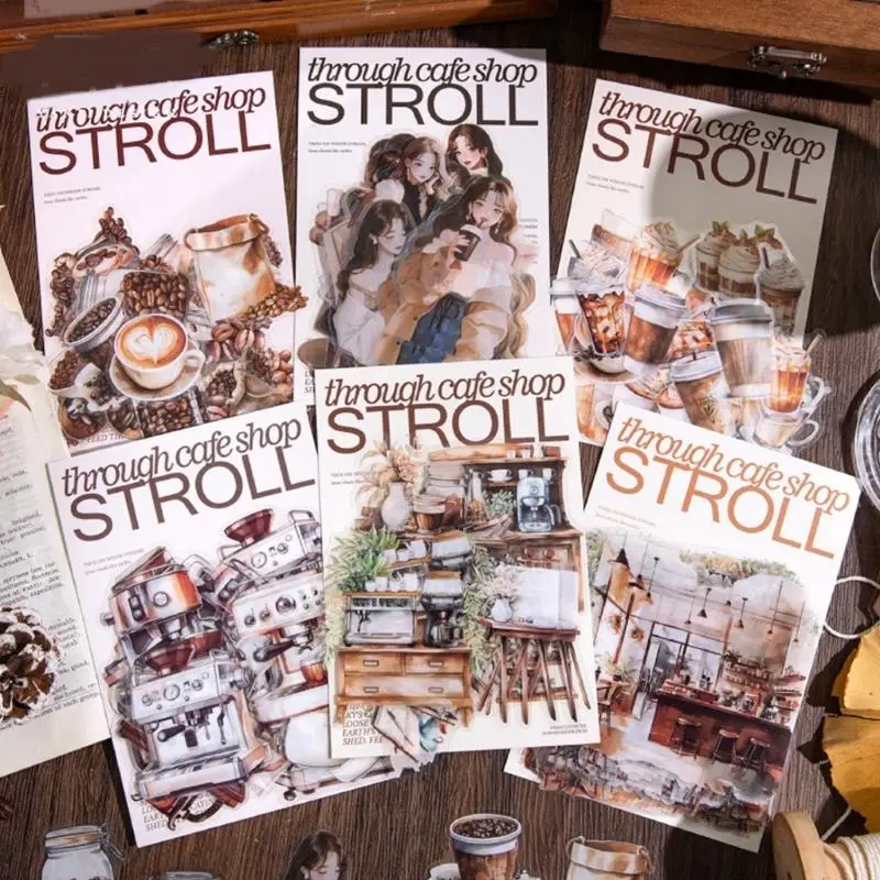 H37B 30 folhas Série cafeteria Série cafeteria Decalque decorativo adesivo para laptop