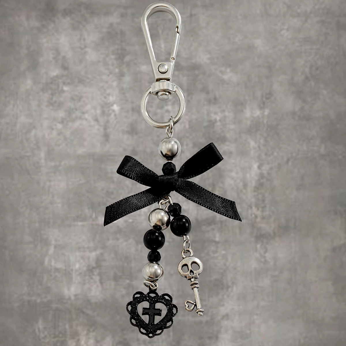 

Ingemark Gothic Jesus Cross Skull Star Pendant Keychain Women Trend Vintage Bowknot Key Ring Halloween Jewelry DIY Accessories
