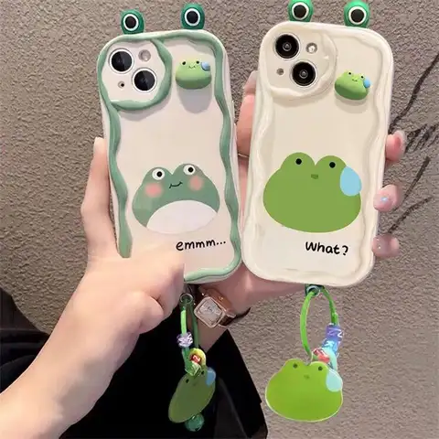 Cute 3D Panda Ears Frog Pendant Case For Huawei Honor 90 Lite 5G P30 Mate 30 40 Pro P40 Nova 9 SE 10 SE 11 5T 7 Pro Soft Cover