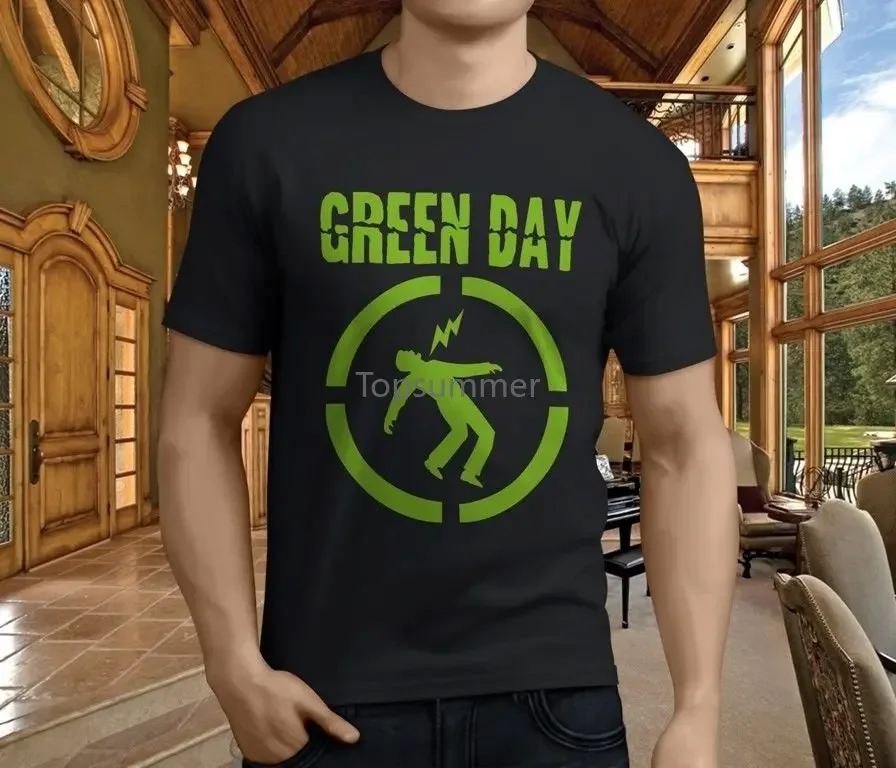 New Popular Green Day Warning Album Men'S Black T-Shirt Size S-3Xlshort Sleeve Leisuretop Tee Men T Shirt