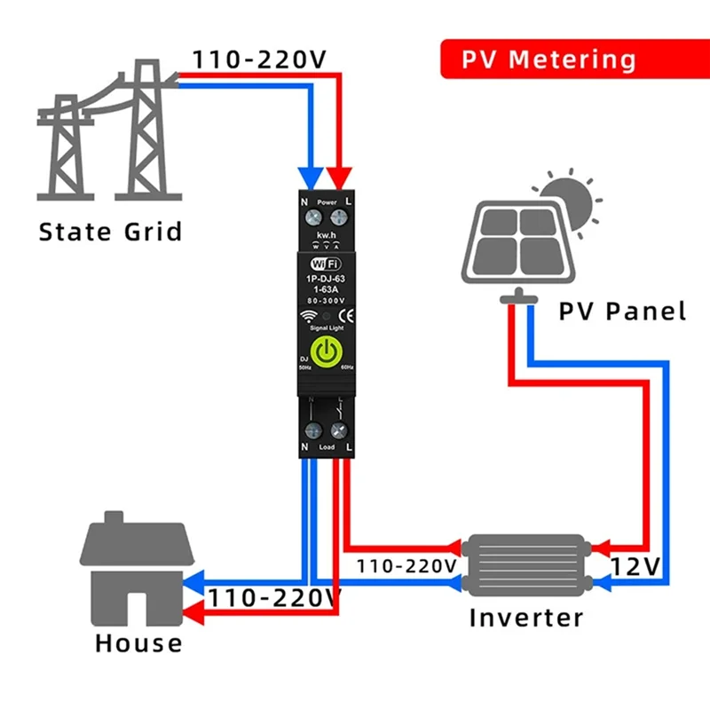 WIFI Overvoltage And Undervoltage Protector Photovoltaic Bidirectional Energy Meter KWH Metering Time Switch-ABPP