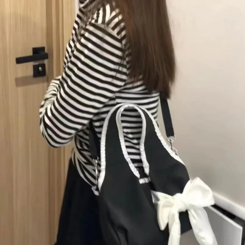 2024 New Sweet Bowknot  Underarm Bag  Y2k Aesthetic Fashion Tote Bags Women All Match Casual Shoulder Handbags