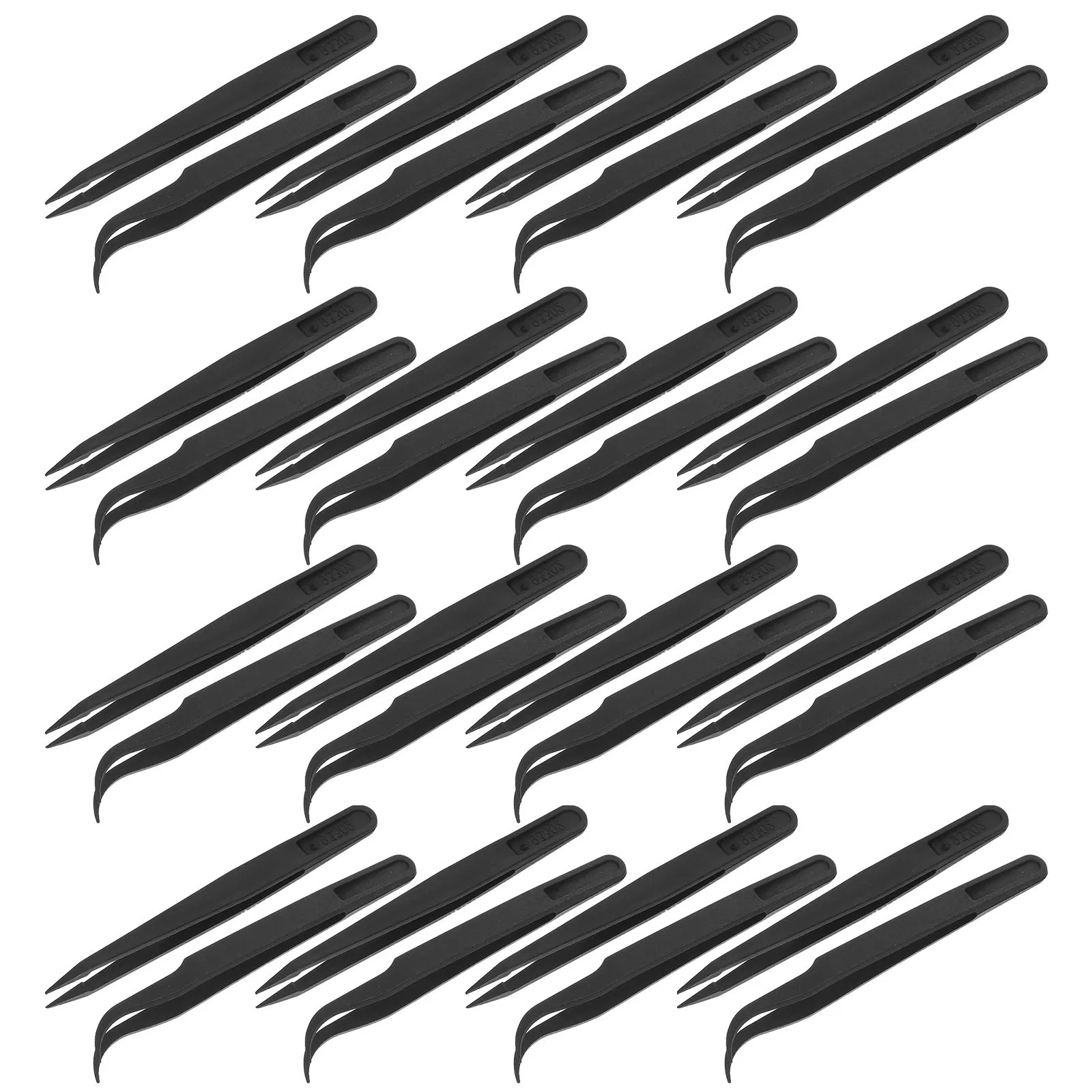 

36pcs Laboratory Tweezers Plastic Straight Curved Tip For Crafting Soldering Jewelry Repair Nail Art Multipurpose Tools Hand