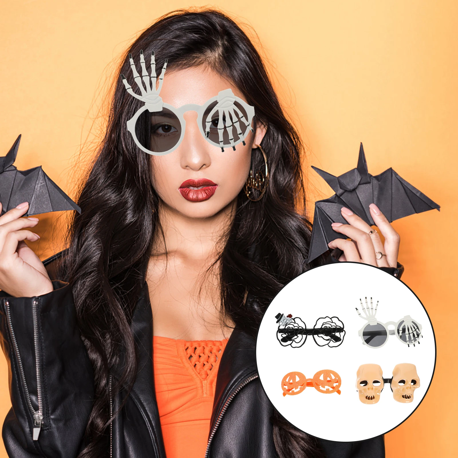 4 قطع من نظارات أنبوب الهالوين المضحكة للزينة، نظارات الحفلات والمهرجانات، نظارات الحفلات التنكرية #5