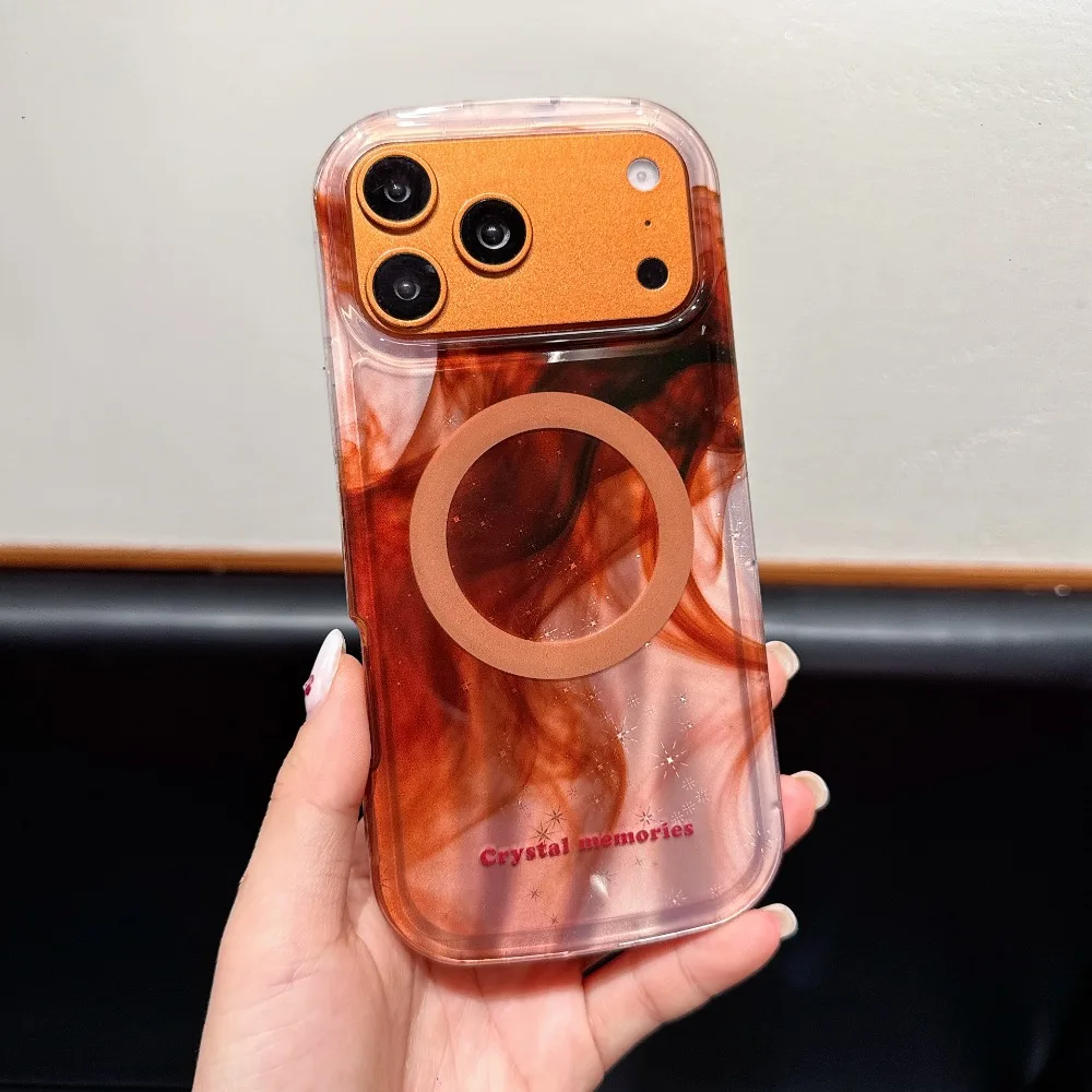 

For iPhone 17 Pro Max Case Watercolor Star Magnetic Cover Lens Guard Shockproof Compatible with iPhone 16 15 14 13