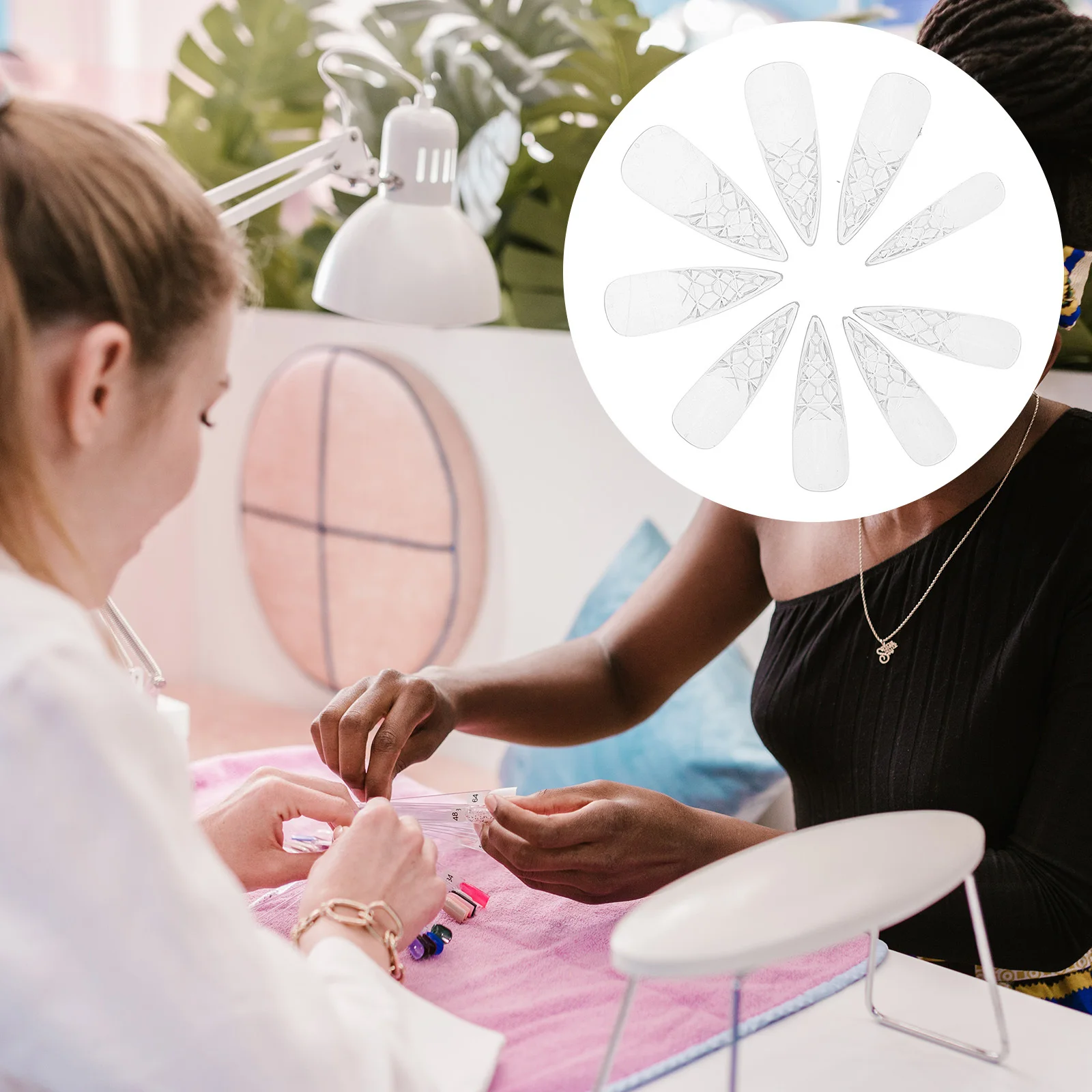 

120Pcs Full Cover Nail Tips Clear Fake Nails DIY Manicure Set for Home Salon Use Fake Nail Tips Manicure Supplies