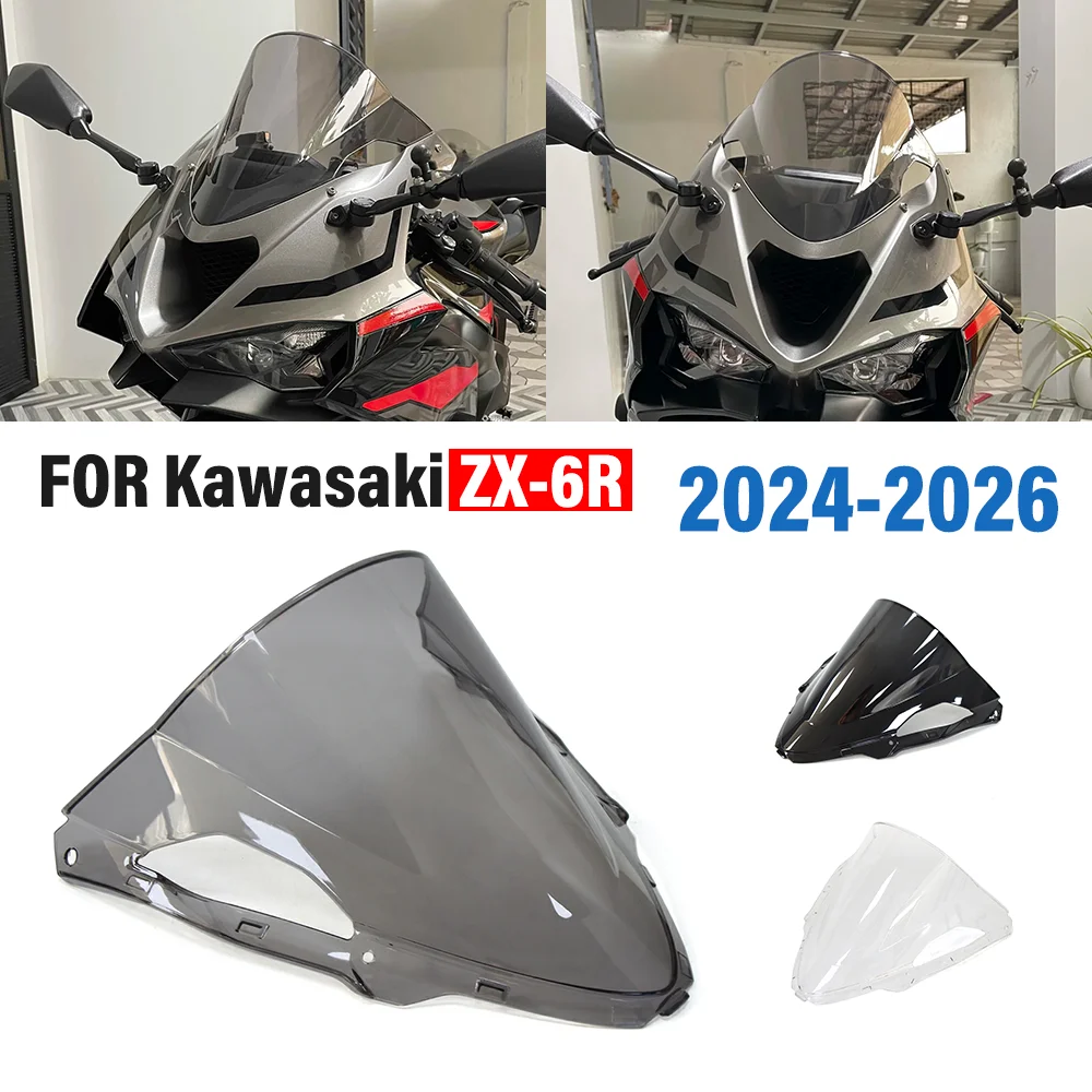 For Kawasaki ZX-6R ZX6R ZX 6R 2024 2025 2026 Motorcycle Front Windscreen Windshield Wind Deflector Fairing Flyscreen Accessories
