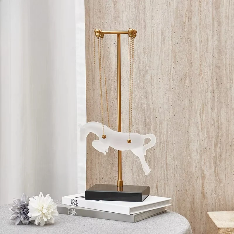 Artistic White Horse Shape Resin Desktop Home Decor Items For Living Room