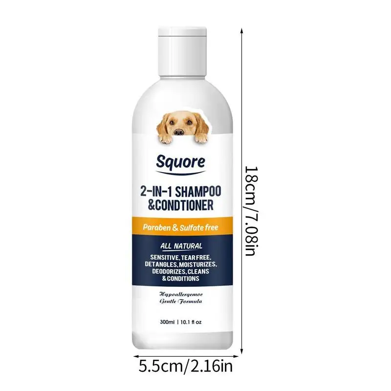 Dog Shampoo and Conditioner 2 in 1 Pet Shower Gel Moisturizing Dog Shampoo for Sensitive Skin PH Balanced Shampoo Dog Wash