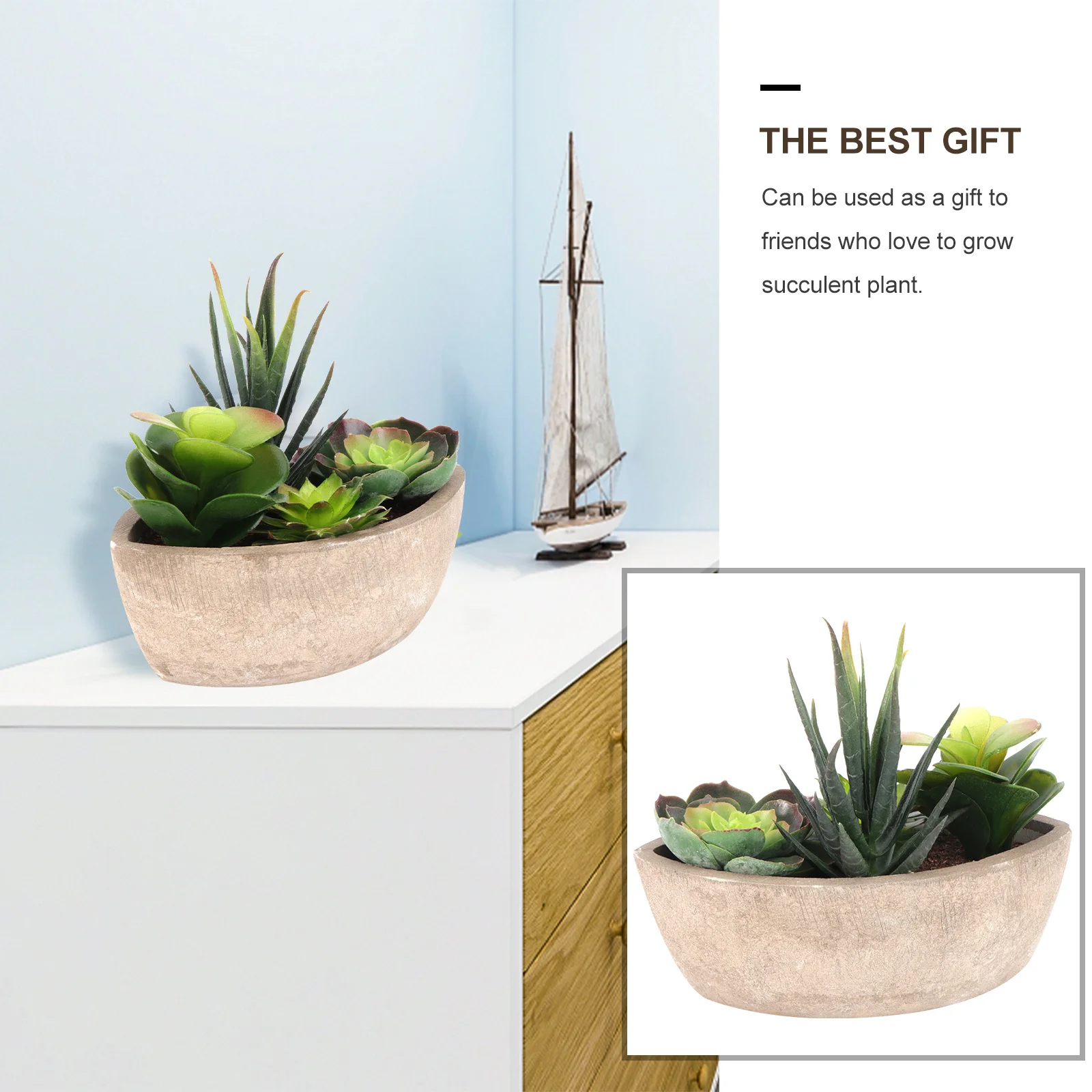 

1Pcs Imitated Succulent Potted Plant Realistic Green Plant for Home Improvement Indoor Outdoor Decoration Floral
