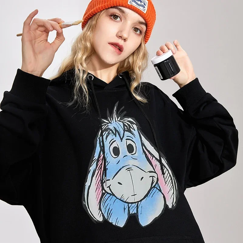 Women Hoodies Disney Winnie The Pooh and Honey Treee Eyore Hoodies Cartoon Long Sleeve Sweatshirts Fashion Hooded Clothes Tops