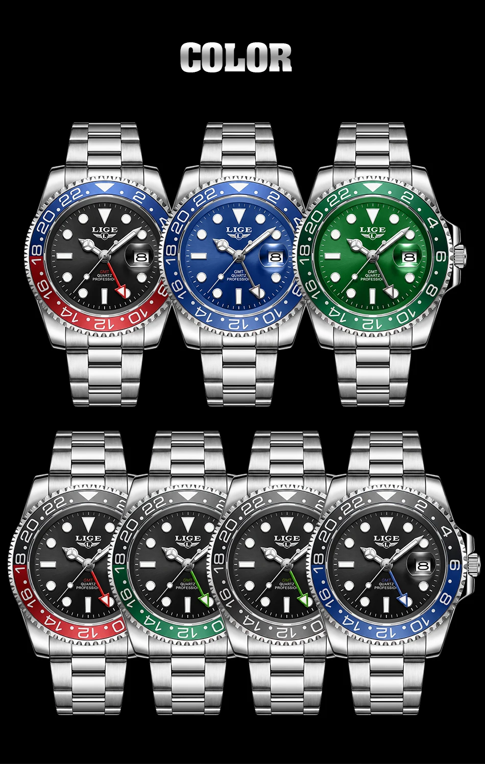 Montre homme LIGE en acier