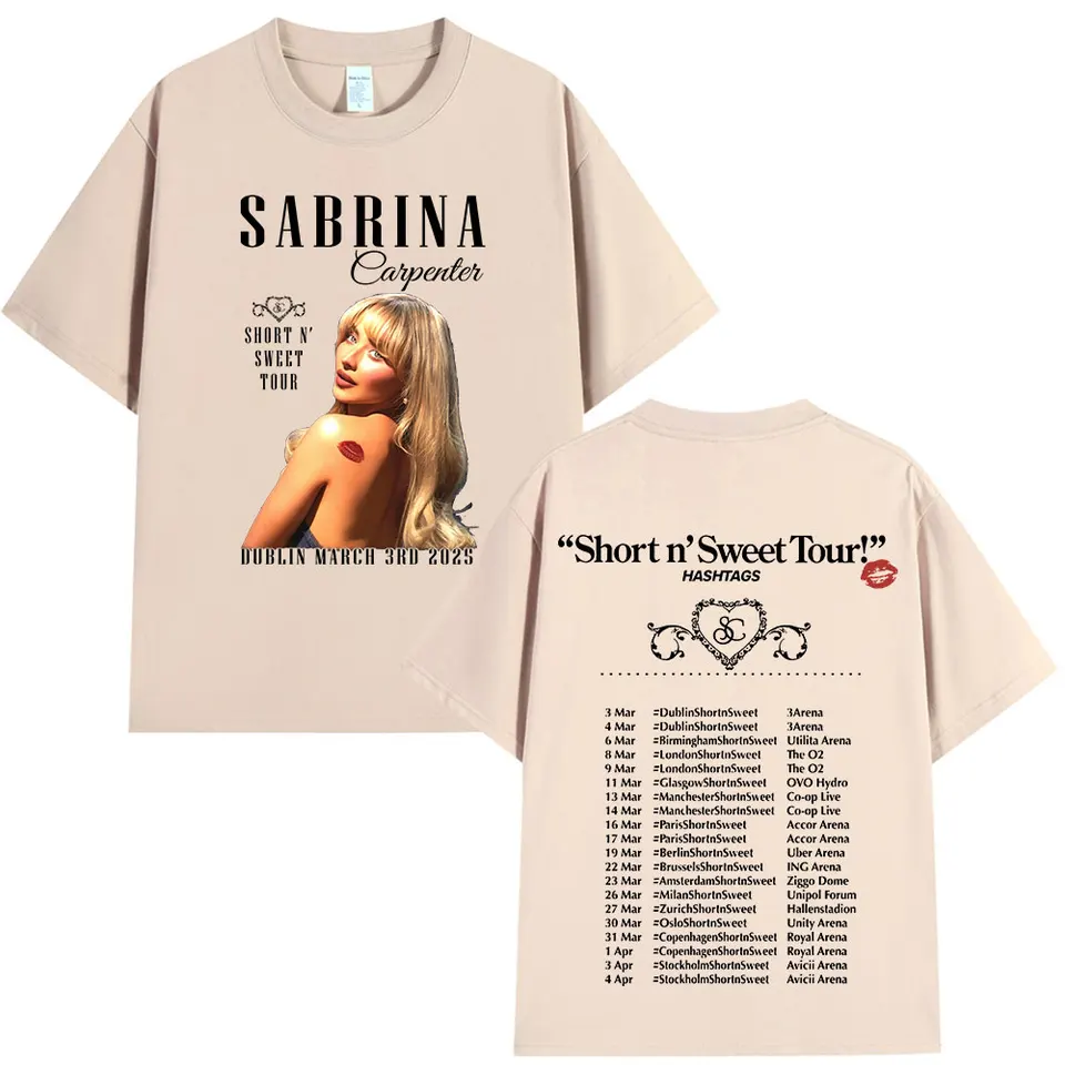Sabrina Carpenter Short N' Sweet Tour 2025 T Shirt Fans Gift Men