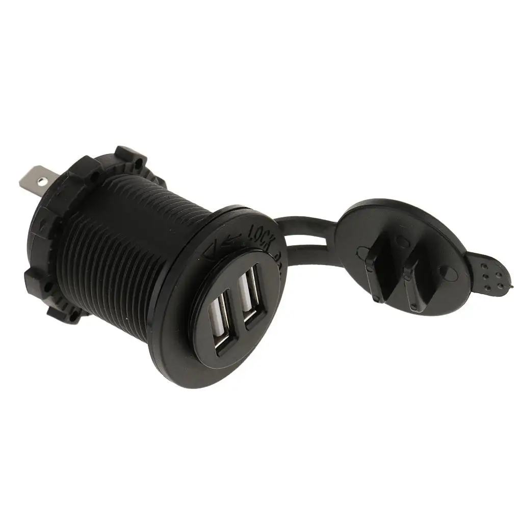 Boat Car Waterproof USB Charger Socket Outlet DC 12V 4.2A Panel Mount