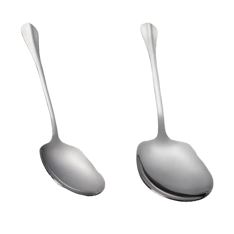 

Big Spoons For Serving Food Stainless Steel Big Spoon For Rice Ergonomic Metal Serving Spoon Kitchen Flatware Salad Serving