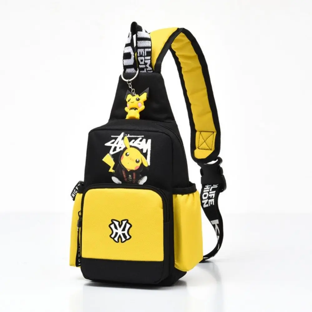 Bolso de hombro de pokémon para hombres y mujeres, bolso de pecho de lona para jóvenes, pikachu deportivo de bolso cruzado, bols