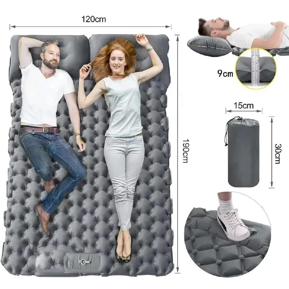 Single and double inflatable m - Inflatable Camping Sleeping Pad Pillow recension och pris