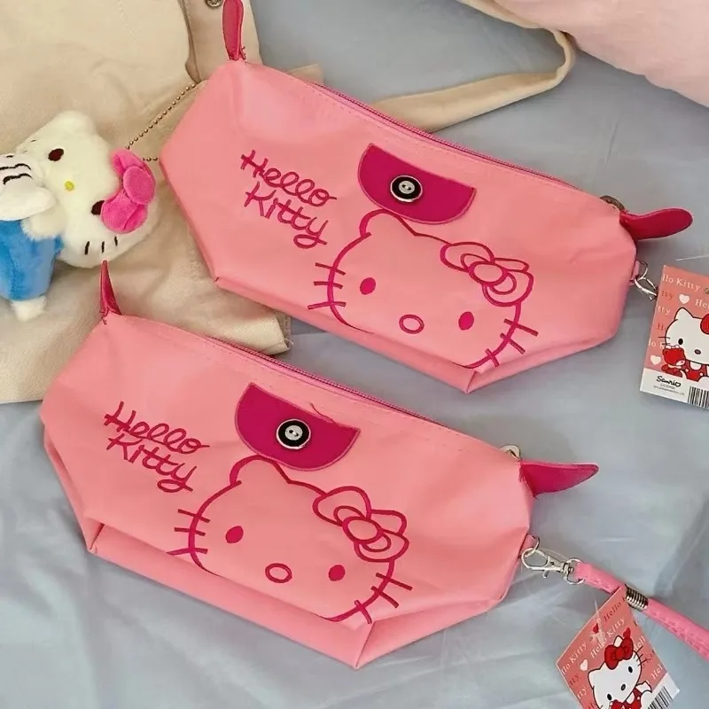 Sanrio Hello Kitty Tutorial Bags Kawaii Anime Large Capacity Storage Bag Cute Waterproof Portable Travelling Bag Birthday Gift