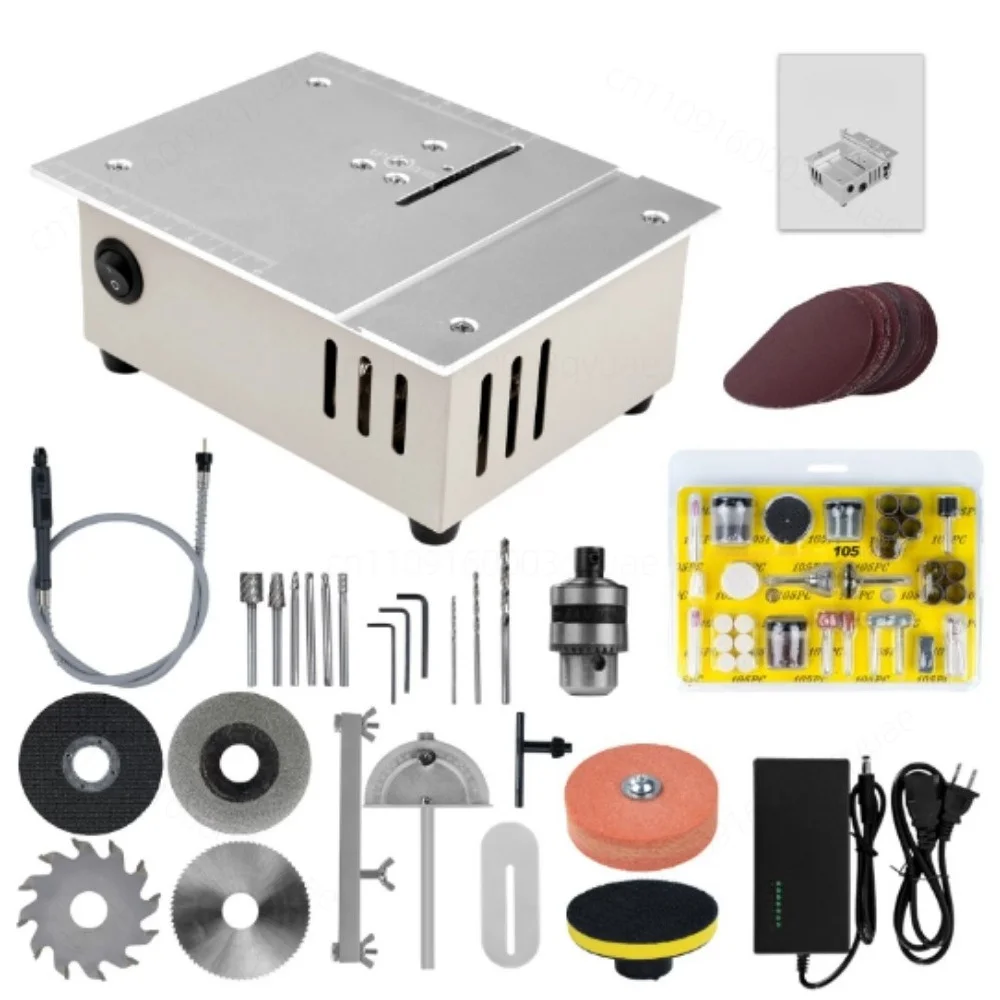 Dual Motor Mini Table Saw DIY Wood Acrylic PVC Cutting Polishing Precision Model Cutter