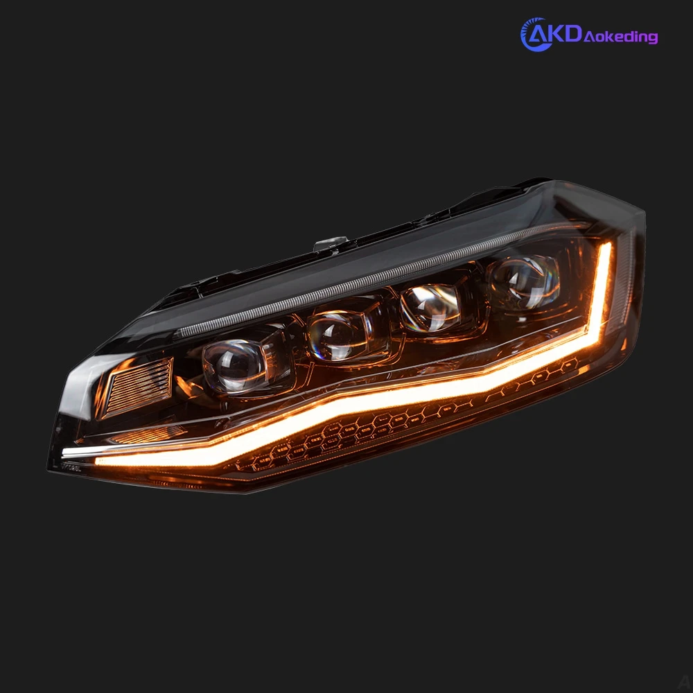 AKD Head Lamp per VW POLO LED Headlight 2019-2020 fari POLO DRL indicatori di direzione High Beam Angel Eye obiettivo del proiettore