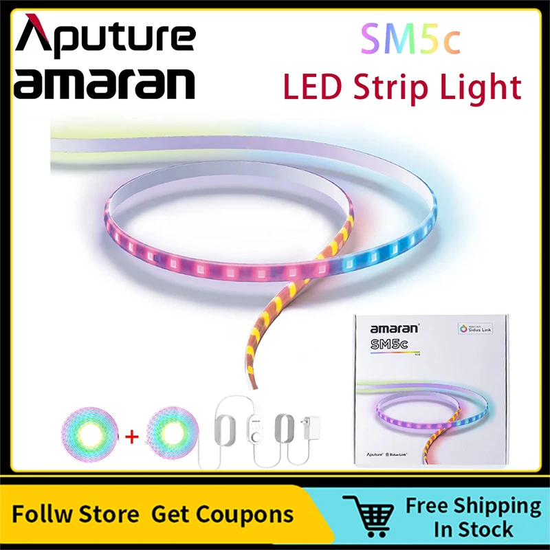 Aputure Amaran SM5c LED RGB Smart Pixel Strip Light Extensions Smart Control 5 Meters For Party Video Studio Home Life Gathering