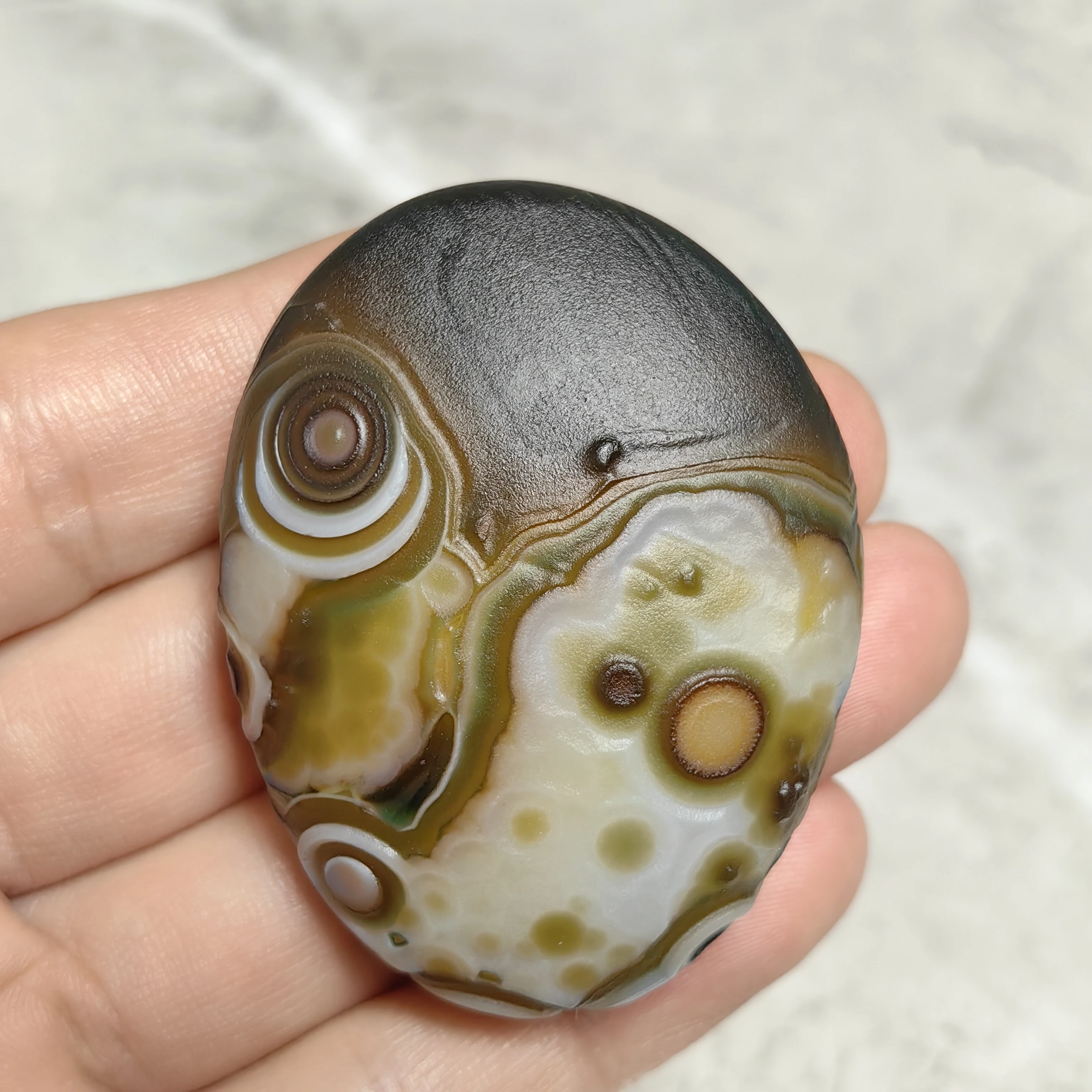 Pure Natural Divine Eye Agate Gobi Palm Stones Rough Stone Good Luck Attract Wealth Reiki Infusd Meditation Home DIY Decor