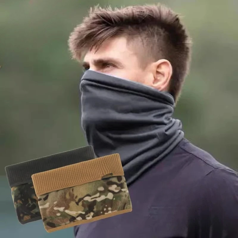 

Двусторонний флисовый теплый шарф, камуфляжный флисовый чехол RNG в клетку