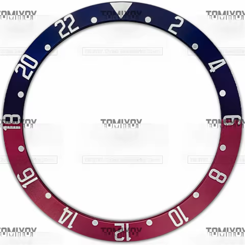 Inserto con lunetta inclinata in alluminio blu rosso da 37.2MM x 31.4MM adatto per orologio meccanico da uomo TUDOR