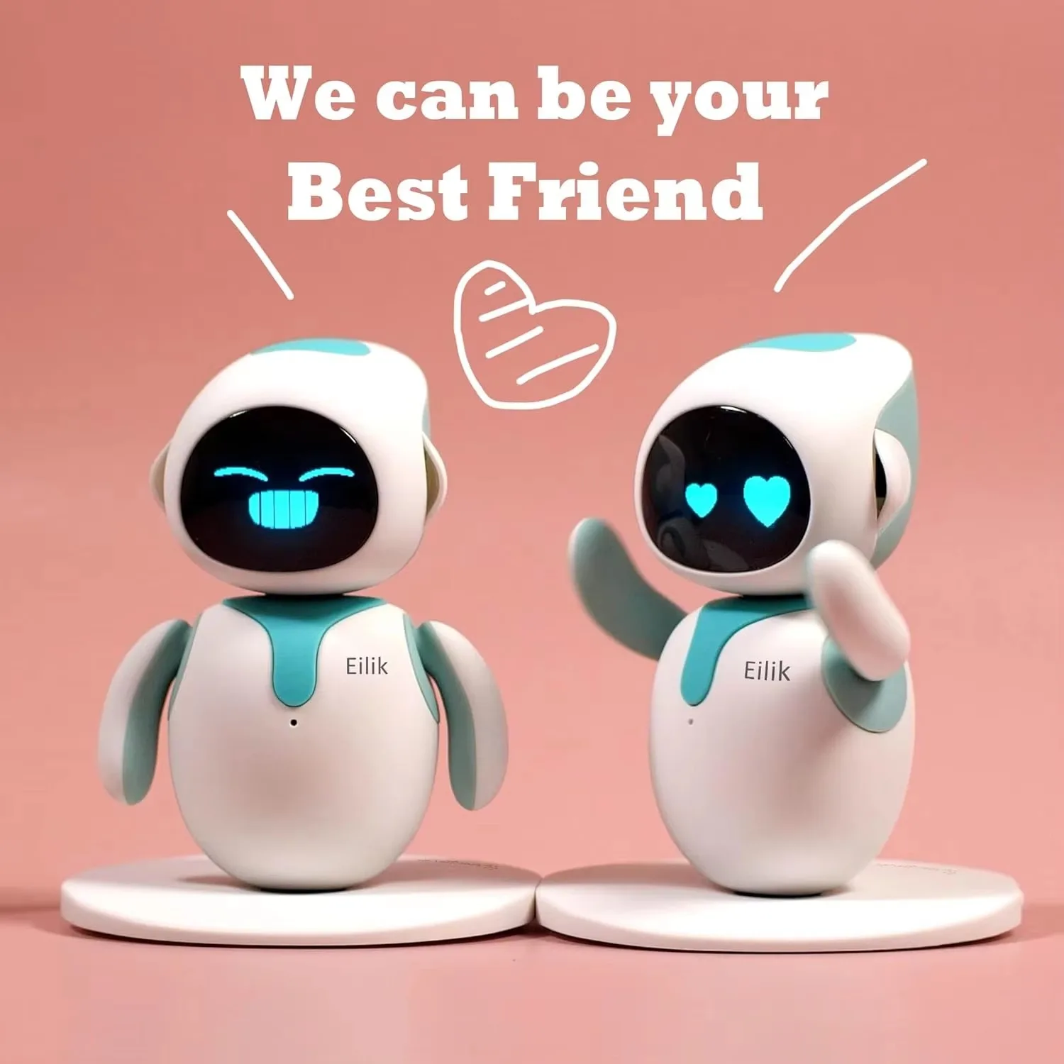 Eilik - Cute Robot Pets for Kids and Adults, Your Perfect Interactive Companion at Home or Workspace, Unique for Girls & Boys.