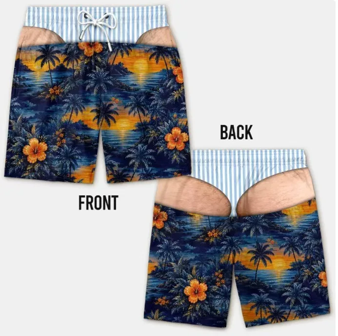 Lustige Badehosen für Herren mit 3D-Print, Fake-Skin-Boardshorts, Sommermode, viral, Strandshorts, Geschenk für Freund oder Ehemann – Detail 19