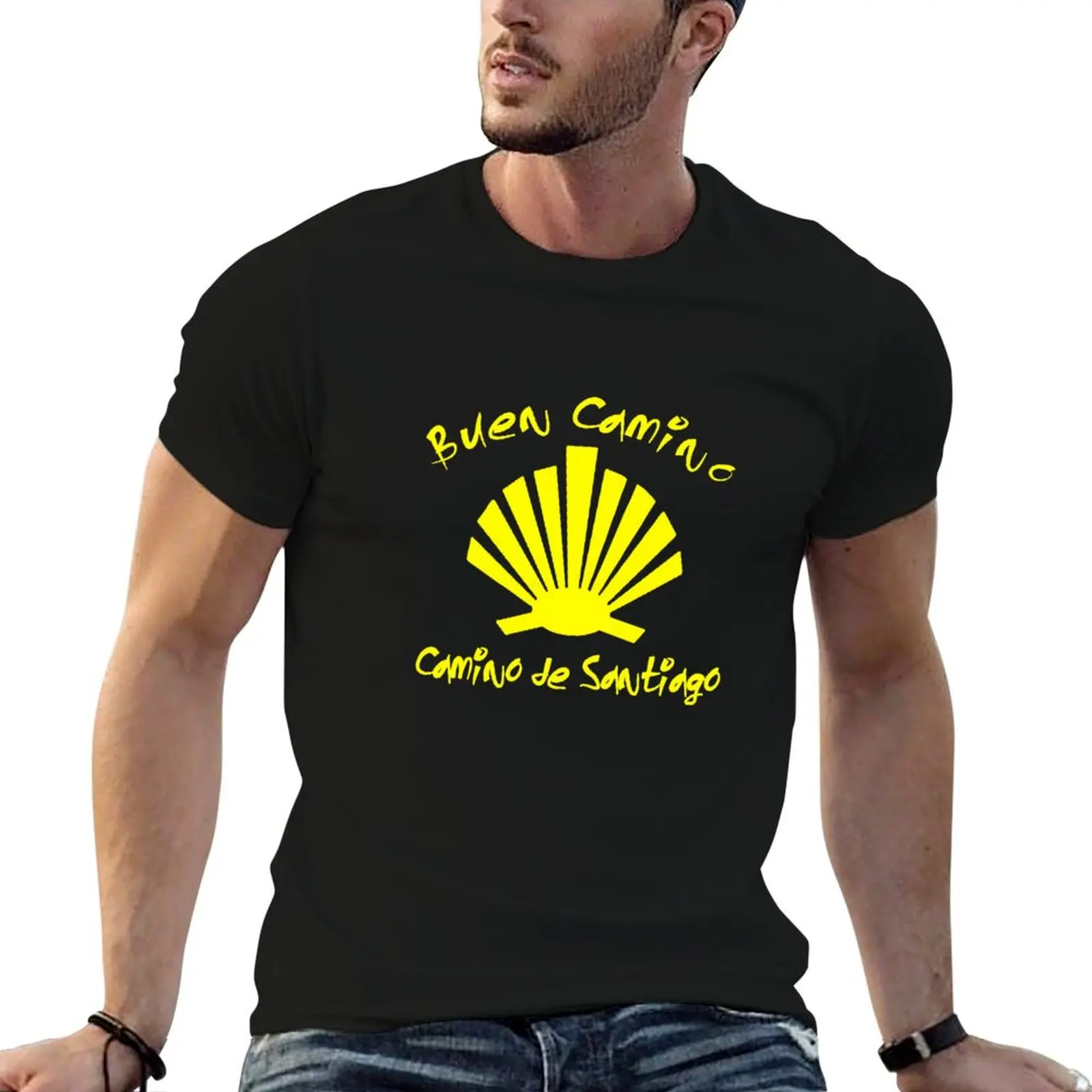Buen Camino de Santiago. Compostela Peregrino T-Shirt Sport Basic Moisture Wicking Tee