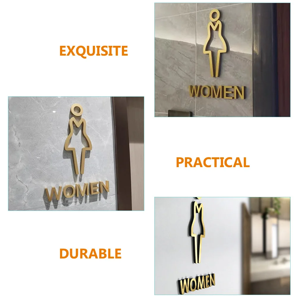 

Restroom Sign Sticker Unisex Elegant Design Toilet Signs for Business Bathroom Decor Creative