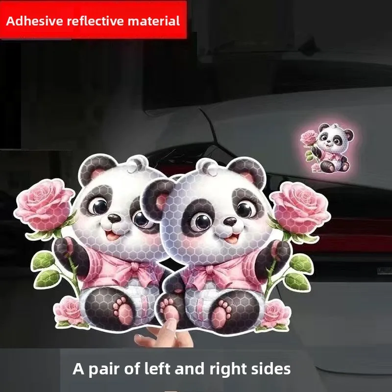 ملصق سيارة لطيف الباندا ملصق إبداعي نافذة الجسم ملصق شخصي للدراجات النارية الكهربائية غطاء خدوش ديكور