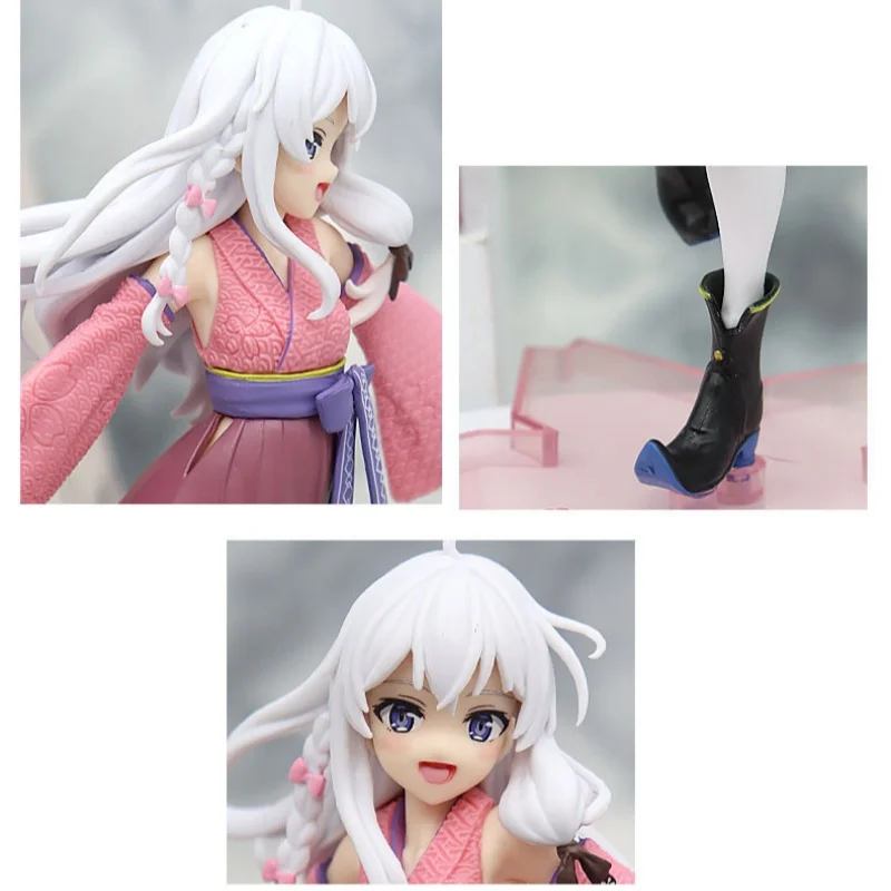 21cm Anime Wandering Witch The Journey Of Elaina Action Figure Kimono Collectible Desktop Decoration Model Toy Halloween Gift