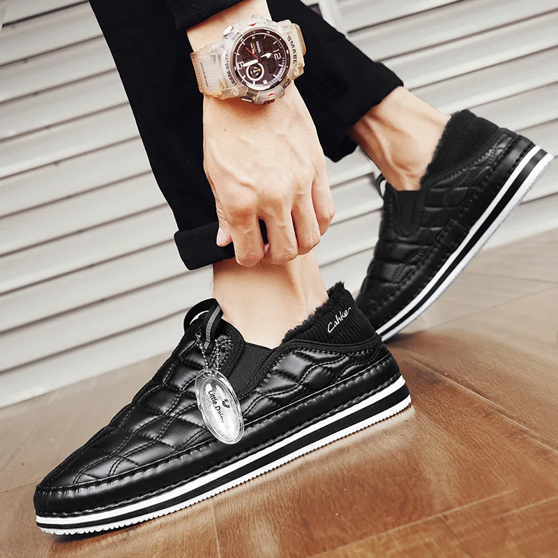 

Men's Low-Top Snow Boots Winter Thermal Fleece-Lined Casual Shoes, Chunky Sole Trendy Waterproof Boots All-Match Casual Men's