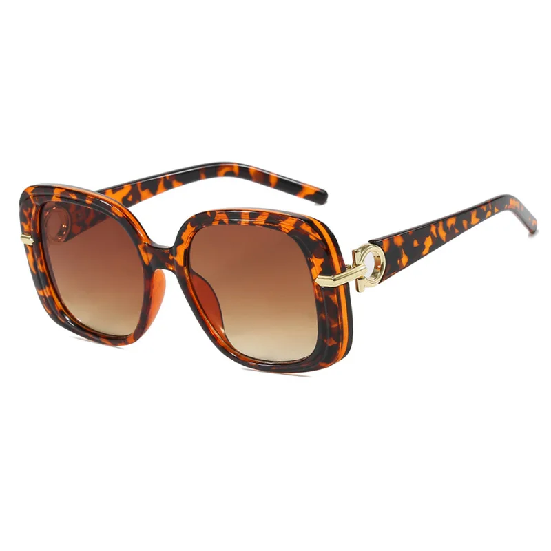 

Large Frame Square Sunglasses Women Leopard Print Sunglasses Men Ins Popular Travel Outdoor Fashionable Oversized Glasses UV400