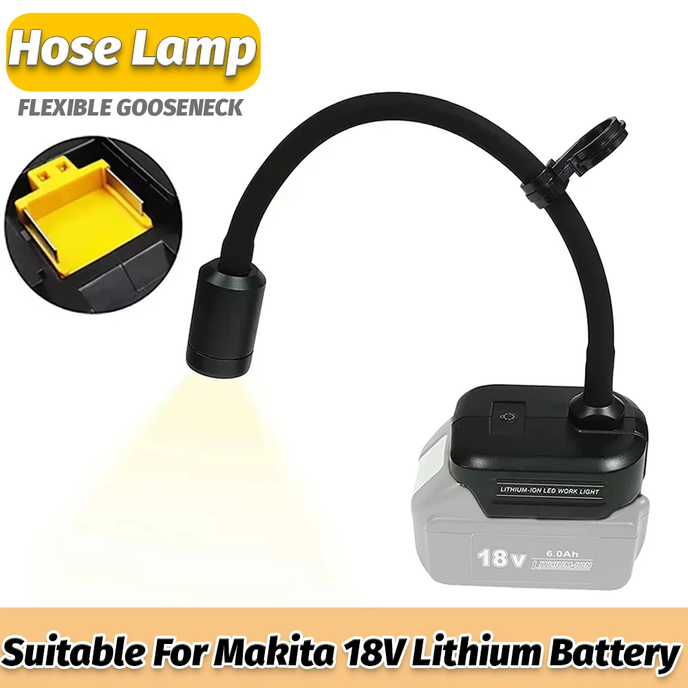 

Led Flexible Gooseneck Light Desk Work Hose Lamp Suitable For Makita 18V Lithium Battery LED Portable Light