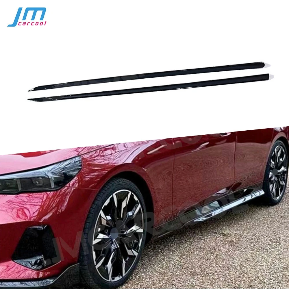 

ABS Carbon Look Car Side Skirts Apron Extension Lip Spoiler Sets For BMW 5 Serise G60 G68 2024+ ABS Gloss Black Body Kits