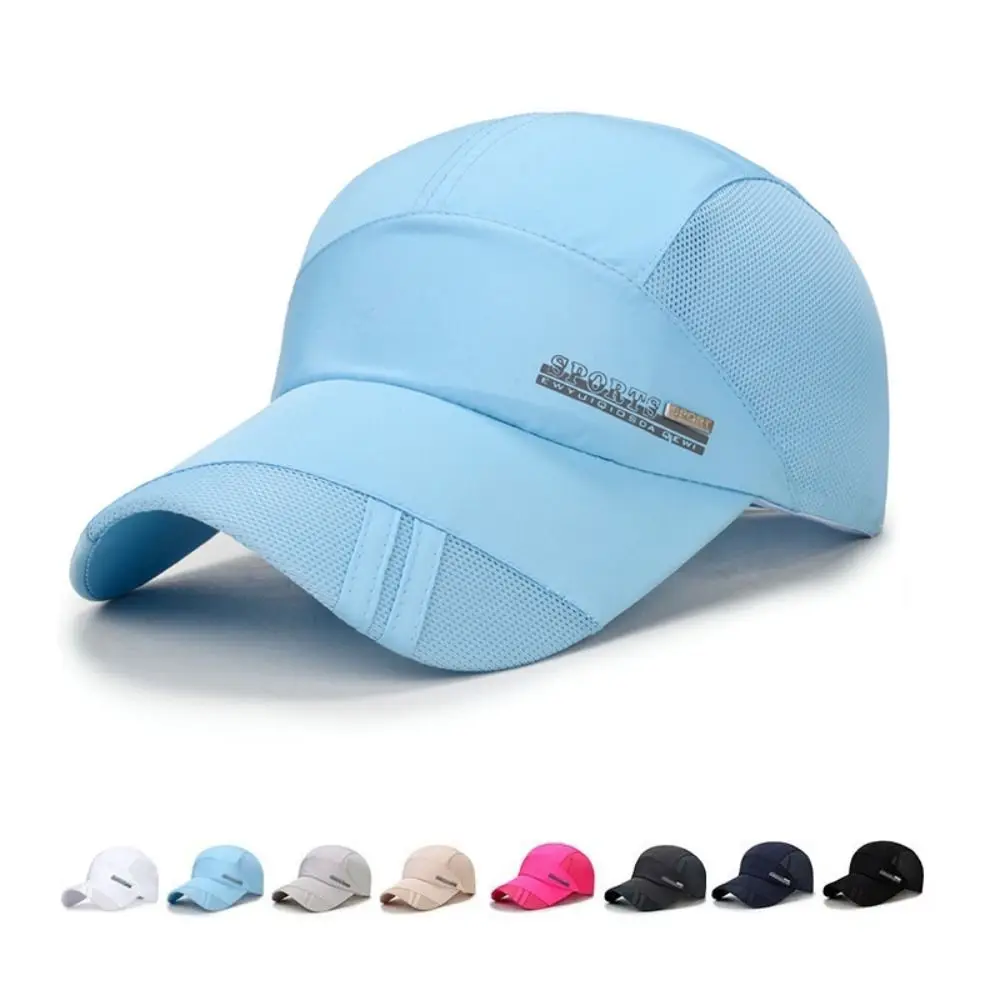 Outdoor Quick Dry Baseball Cap Breathable Adjustable Mesh Cap Unisex With Visor Breathable Running Visor Hat Women Men