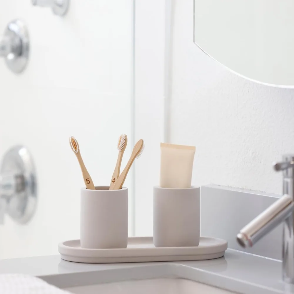 حامل فرشاة الأسنان الحجري من Selegna، حامل فرشاة أسنان دياتوميت للحمام، فرشاة أسنان كهربائية سريعة الجفاف #5