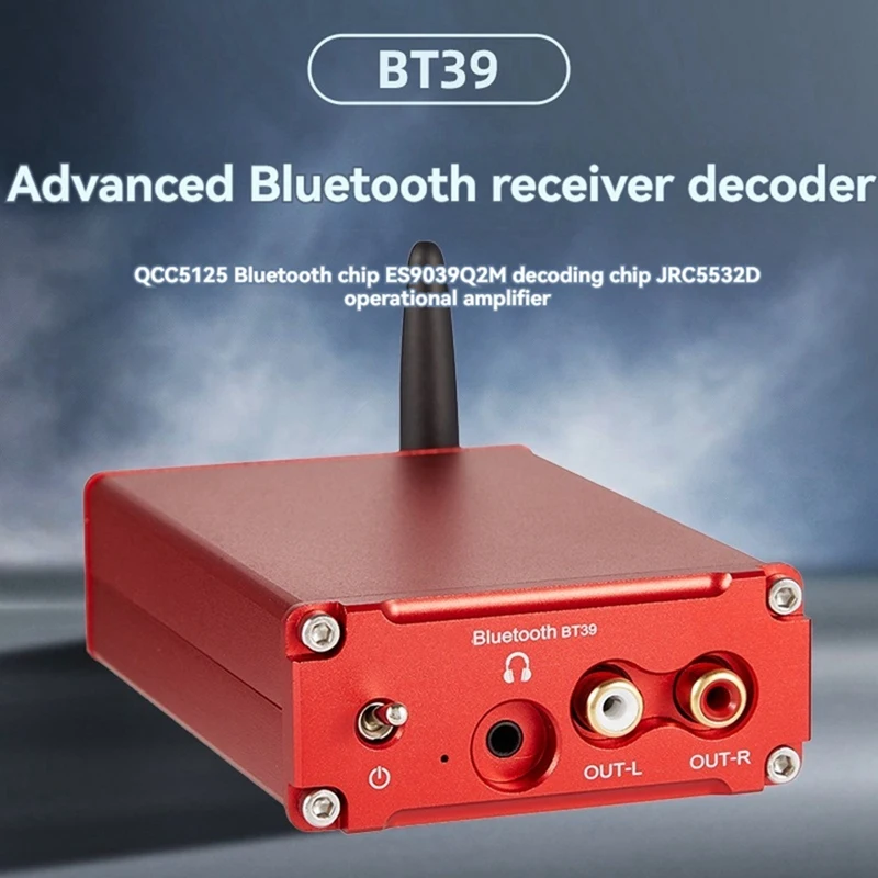 Lossless HIFI Decoder QCC5125 ES9039Q2M HD Bluetooth 5.0 Wireless Receiver Adapter DAC Decoding DC12V