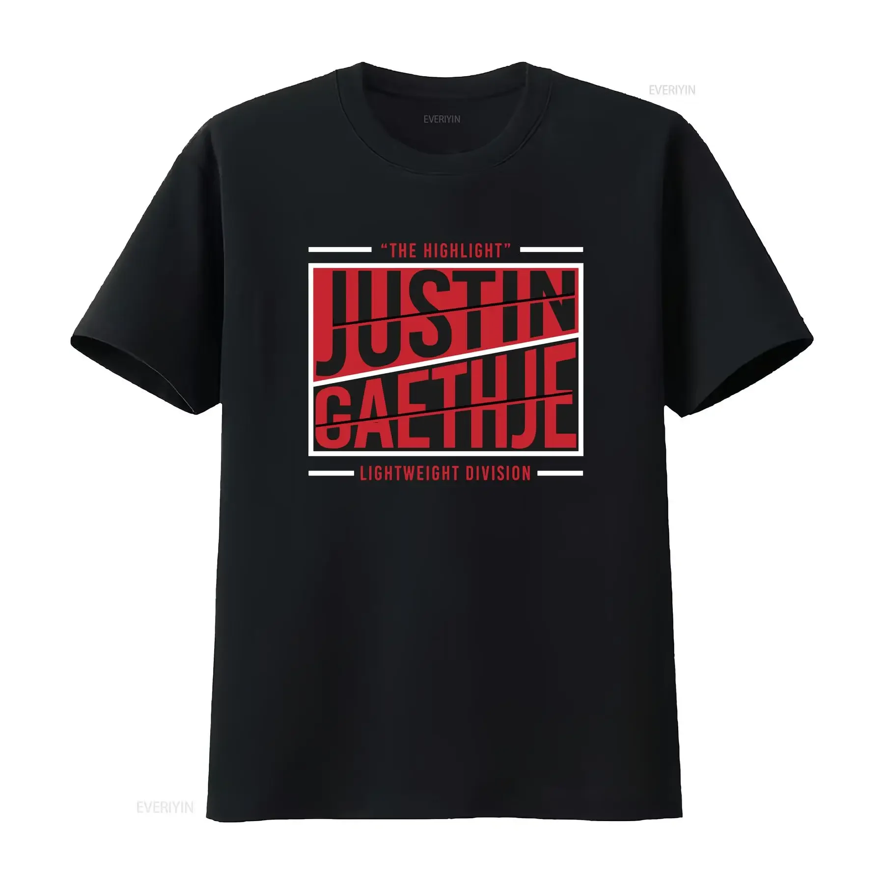 Justin Gaethje The Highlight Fighter Wear T Shirt vintage Washed homme Comfortable Versatile Casual Top For Everyday Wear