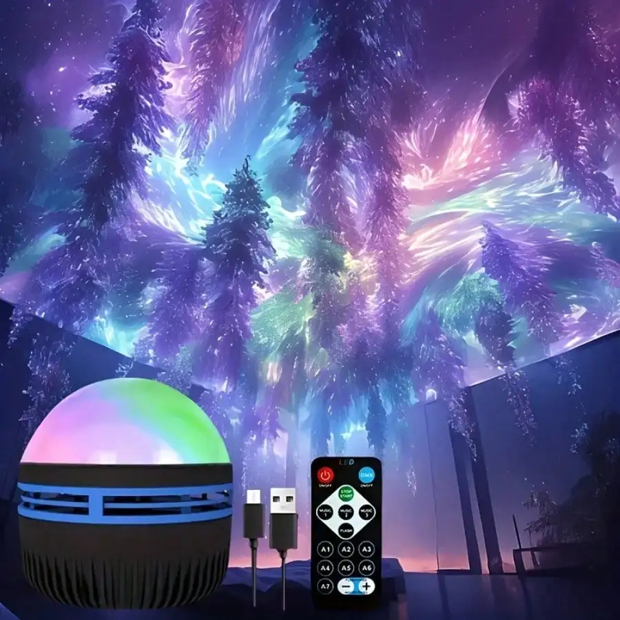 1 Pack Night Light Projector, LED Night Light Magic Ball, With Remote Control, USB Powered, Suitable For Bedroom And Living Decoration Lighting.  It Can Be Used As A Birthday Gift