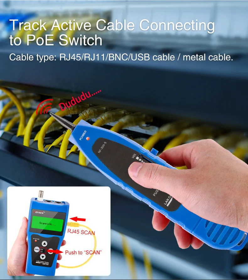 NOYAFA NF-388 Cable Tester with 8 Remote Identifiers